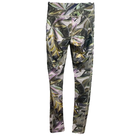 SOC Stadium Sportswear Girls High Waist Tropical Leaf Leggings L / XL - Picture 5 of 14